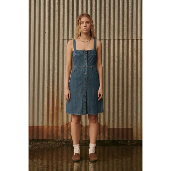 CITIZENS OF HUMANITY denim dress a line sleeveless jumper cotton blue casual 4 - Picture 1 of 7